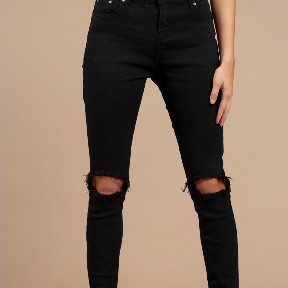 TOBI Black ripped skinny jeans